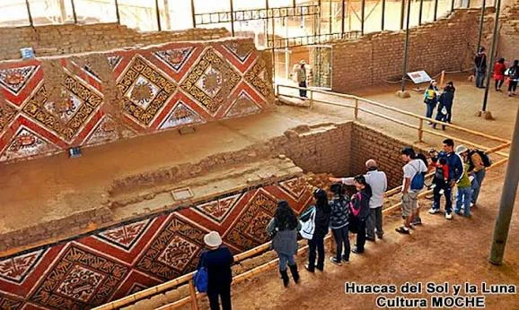 Murals at the Moche archaeological complex