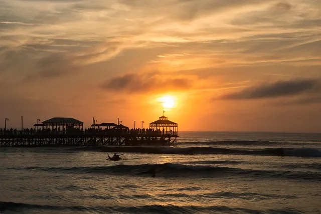 Sunset at the Huanchaco seaside town